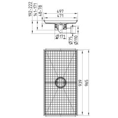 Line drawing of a kitchen channel from the series Kitchen channel-No membrane.