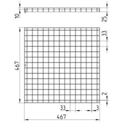 Line drawing of a grating from the series Grating-Kitchen Channel-500.