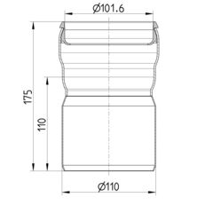 Line drawing of an adaptor from the series Adaptor-System X.