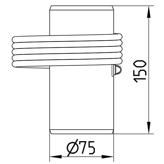 Line drawing of an equipotential bonding pipe from the series Equipotential bonding pipe.