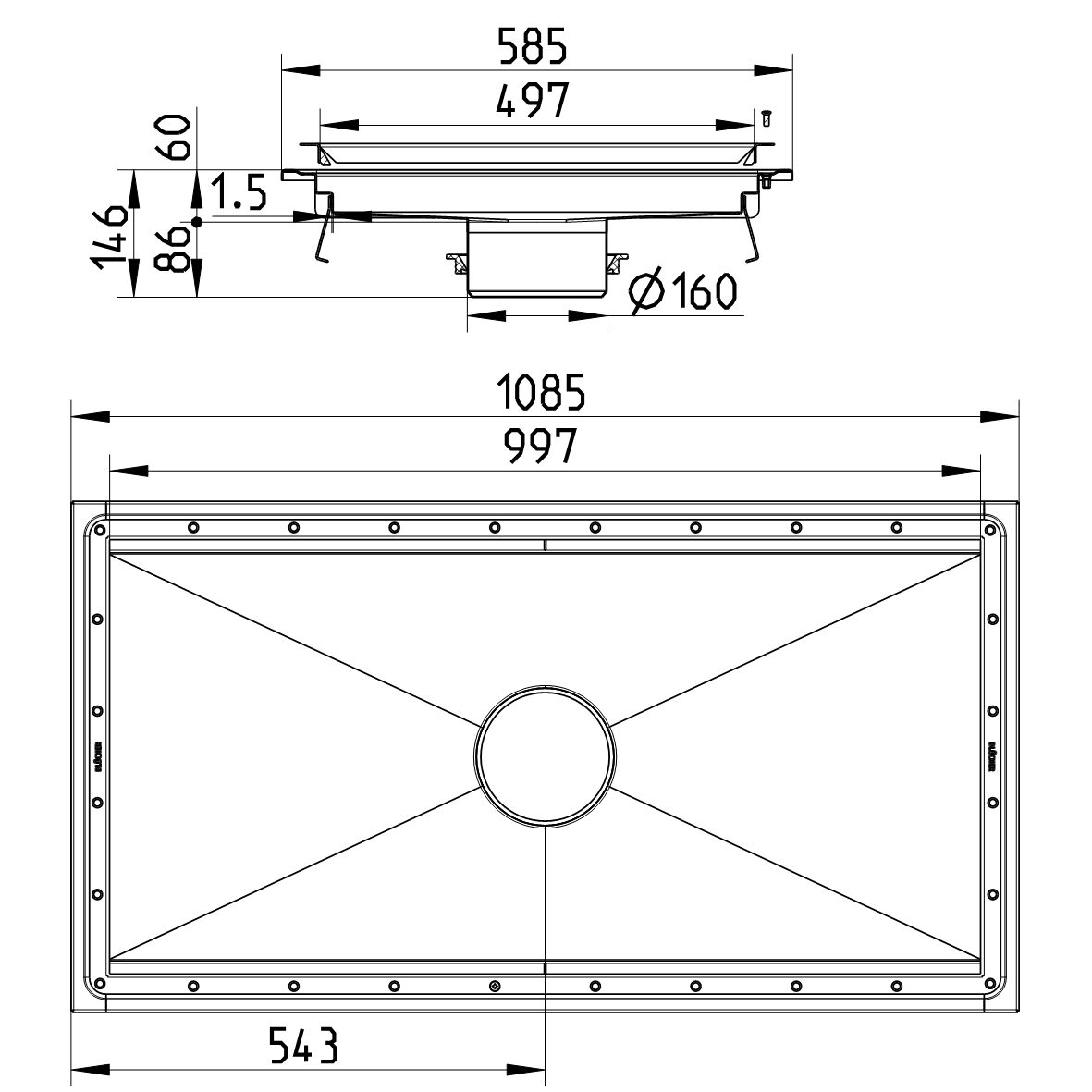 Line Drawing - Kitchen channel-Vinyl
