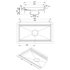 Line Drawing - Kitchen channel-Liquid membrane