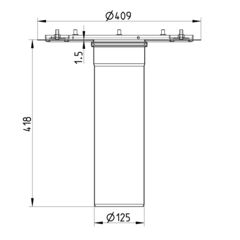 Line drawing of a lower part from the series Lower part-single ply membrane.